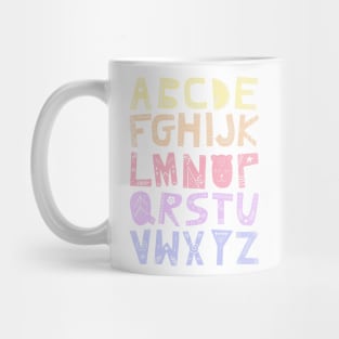 Decorated Alphabet (pastel colors) Mug